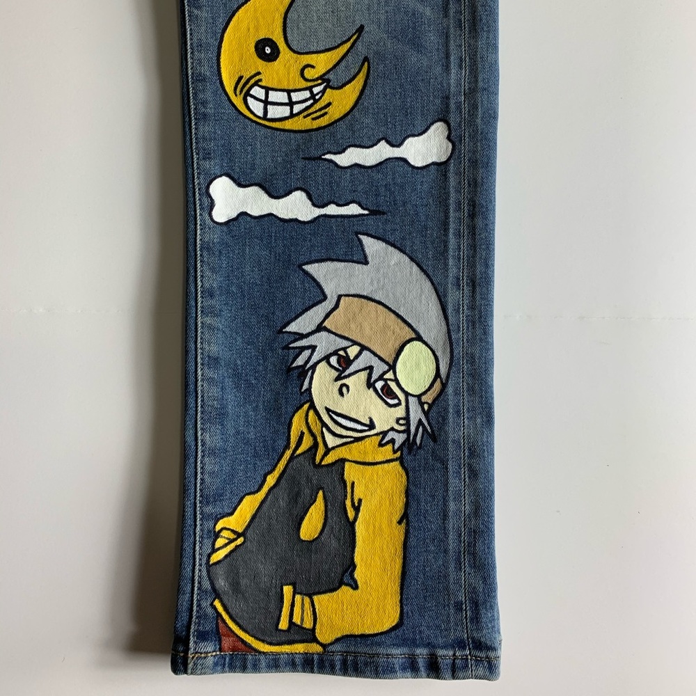 Soul Eater Manga Custom Hand Painted Jeans